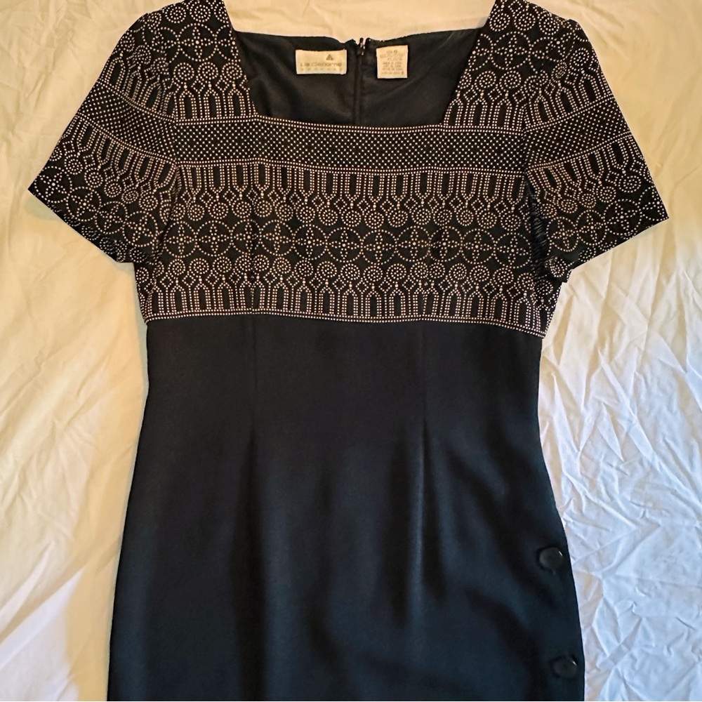 🖤 Liz Claiborne 90s Vintage/Classic black ankle length dressy Dress!